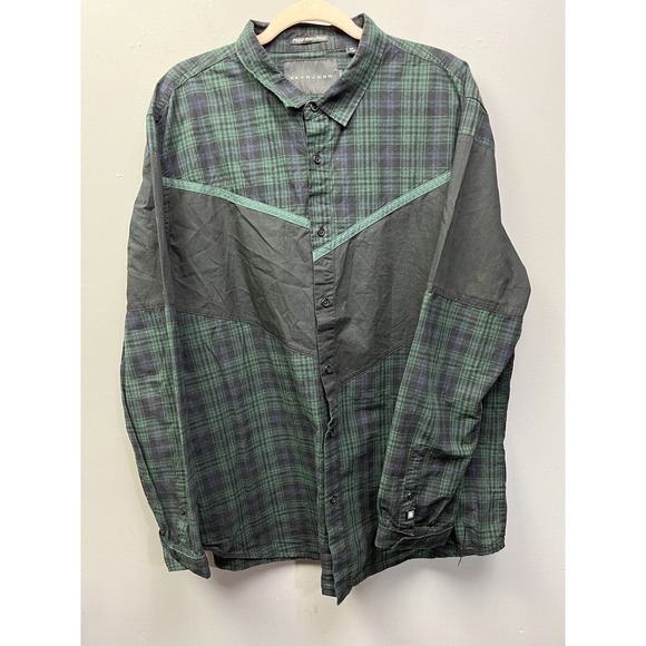 Sean John Other - Sean John Button Down Mens 2XL Green Plaid Legacy‎ Mixed Media Streetwear Shirt